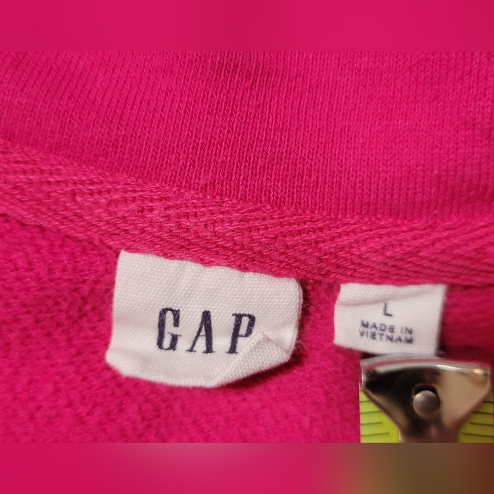 Women's Hot Pink Half-Zip Pullover - Large - Picture 6 of 6